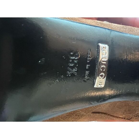 GUCCI BOOTS CLAUDIE ANKLE BROWN SUEDE CHUNKY PLATFORM HEEL $1,195 Size 35.5 - Picture 6 of 7